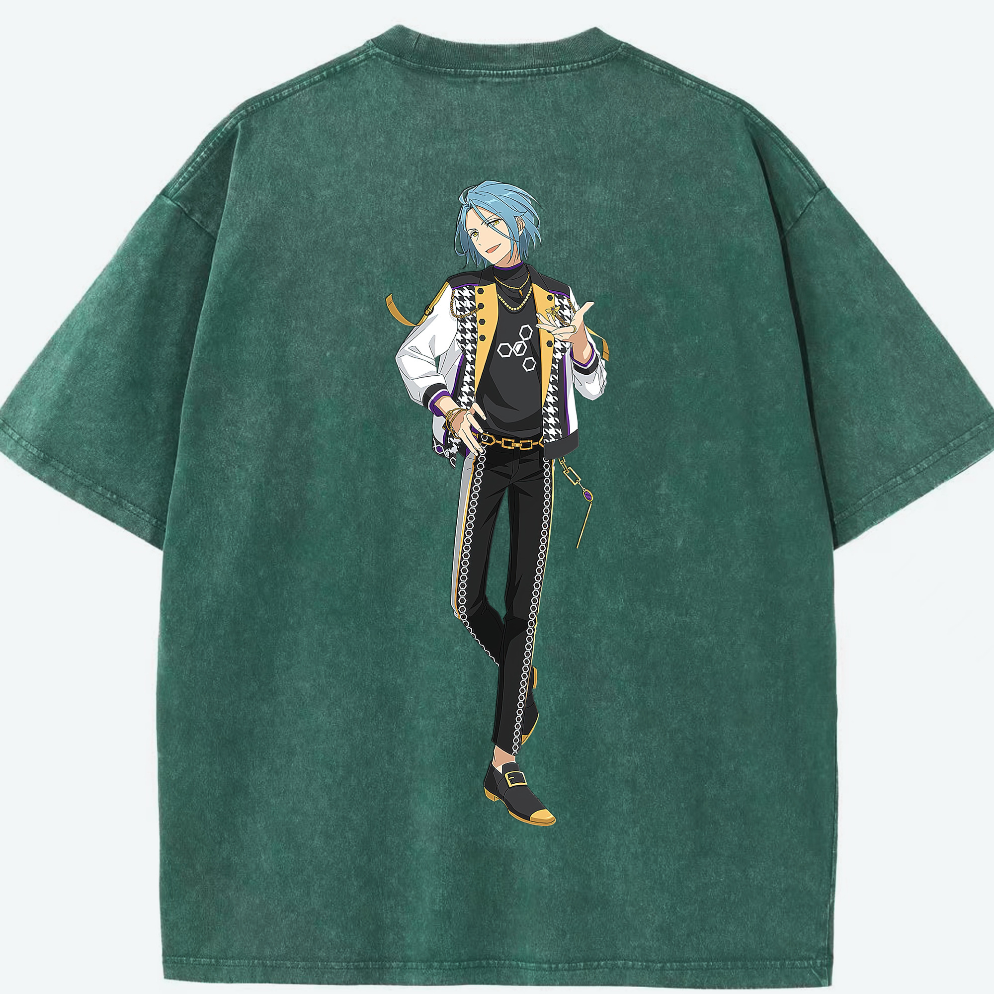 （画像用） あんさんぶるスターズ! Ensemble Stars 綿100% ヴィンテージ風 半袖Tシャツ（背面プリント）